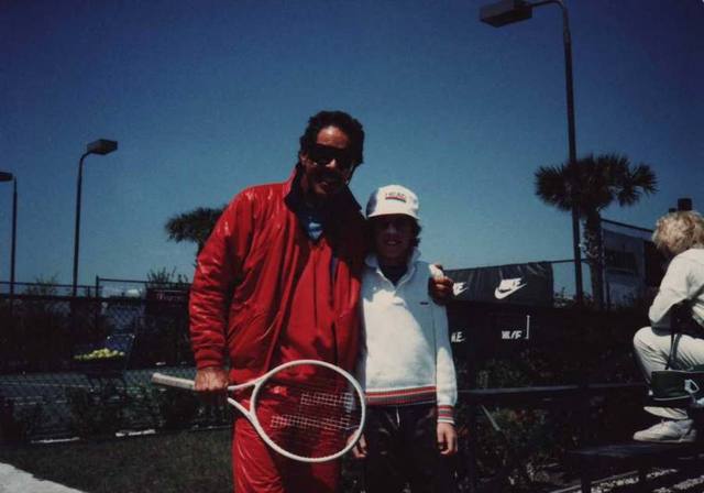 Dennis with Nick Bollettieri at the academy in Bradenton, early 1980s