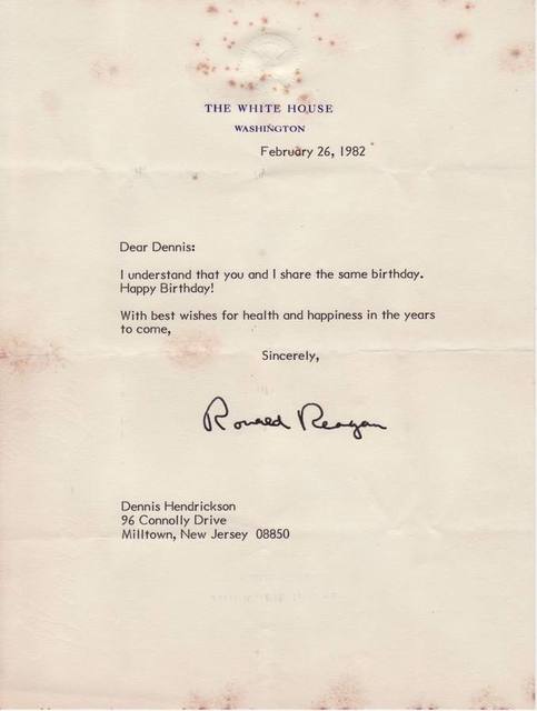 Letter from The White House, February 26, 1982, from President Reagan